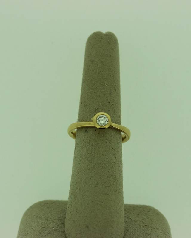 Bouton Yellow Gold Diamond Solitaire Bezel Ring